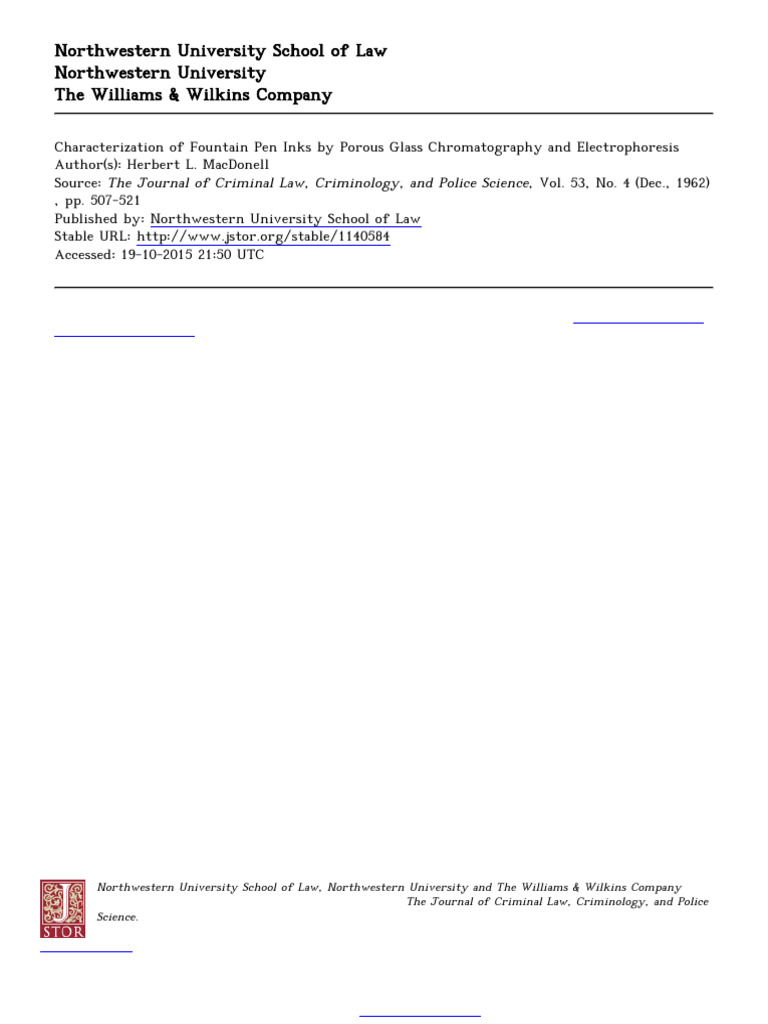 Characterization of Fountain Pen Inks by Porous Glass Chromatography ...