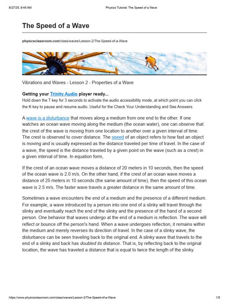 Understanding Wave Speed in Physics | PDF | Waves | Wavelength