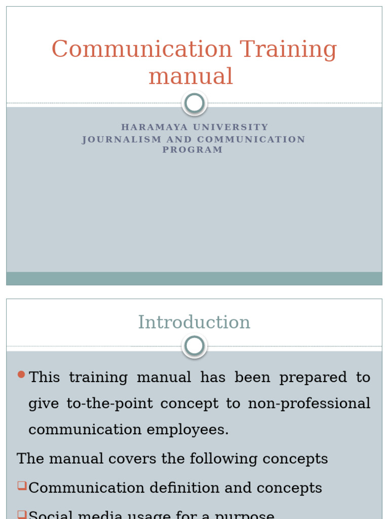 Communication Training Manual Overview | PDF | Communication | Social Media