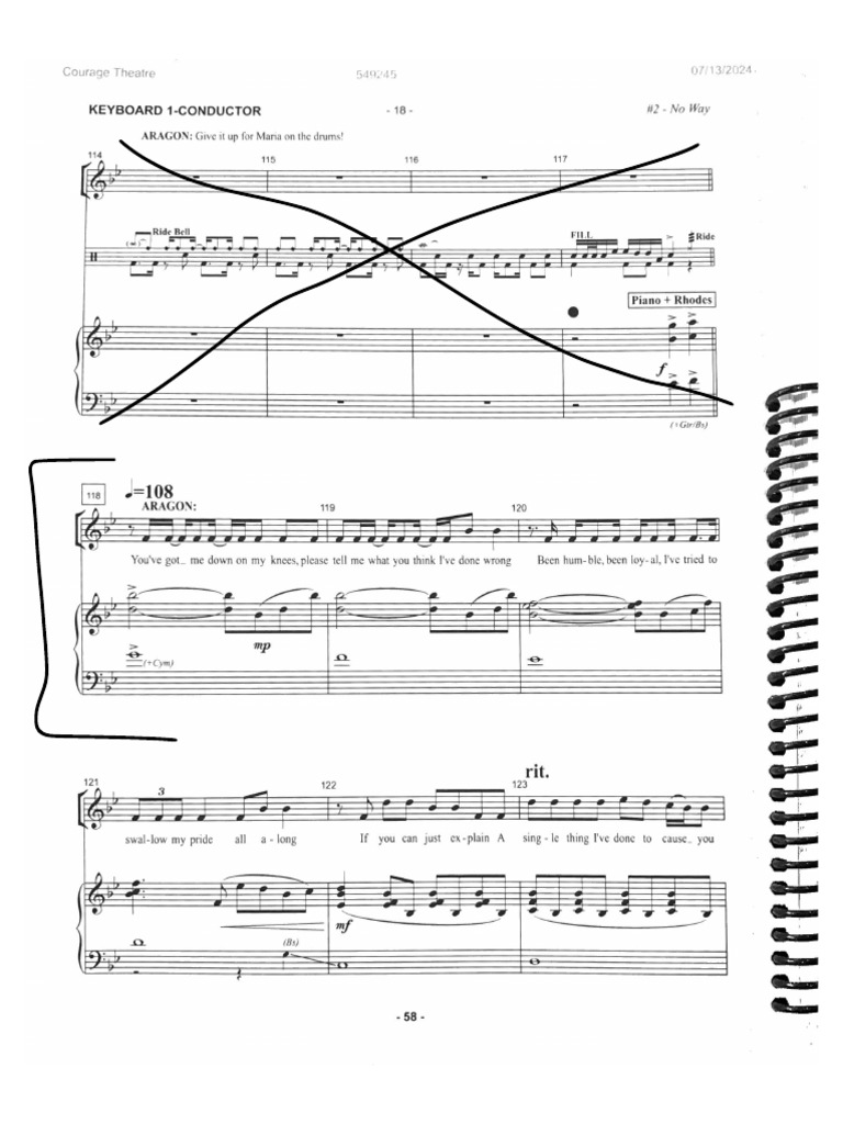 Courage Theatre Keyboard Conductor Guide | PDF