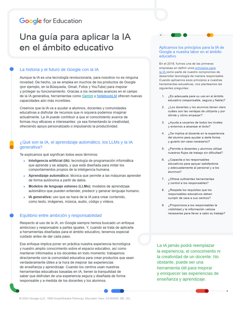Principios de IA en Educación de Google | PDF | Inteligencia artificial ...
