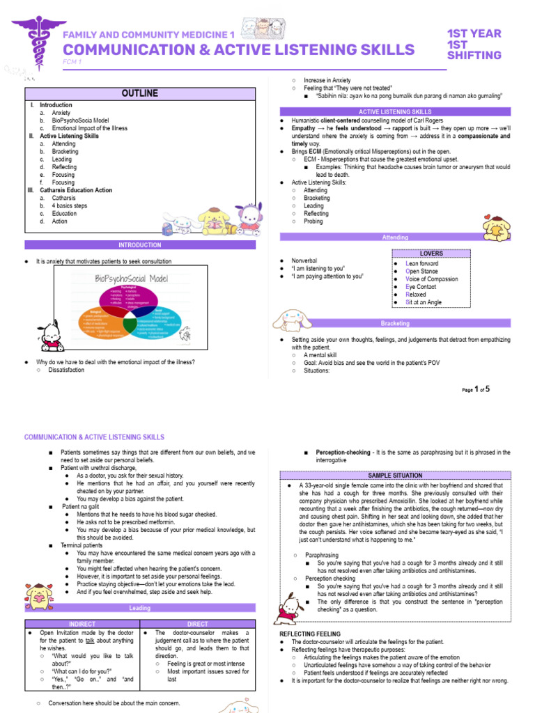 FCM 1 - 3. Communication and Active Listening Skills | PDF | Feeling ...