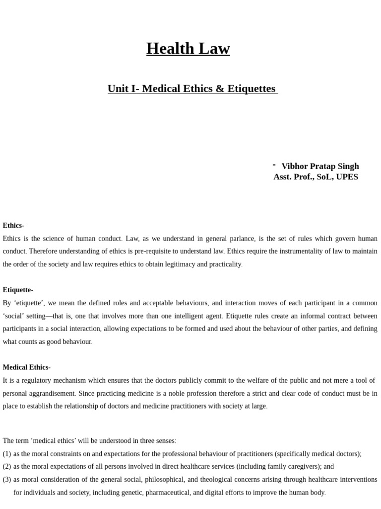Lecture 2 Medical Ethics | PDF | Physician | Medical Ethics
