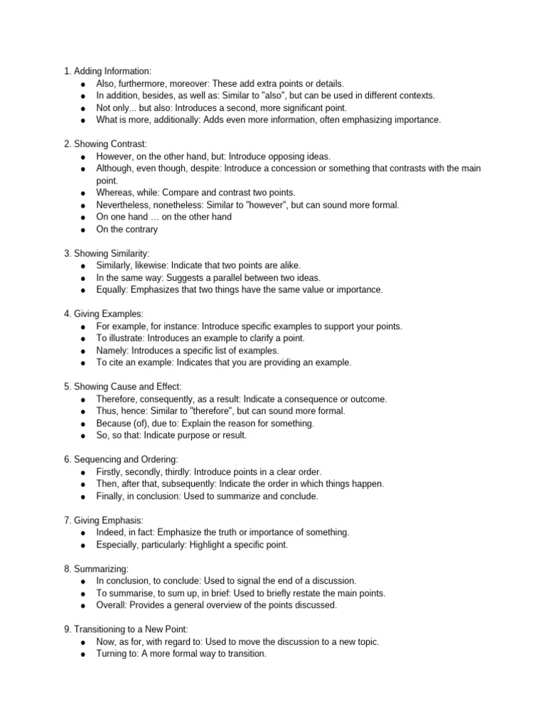 Linking Phrases | PDF