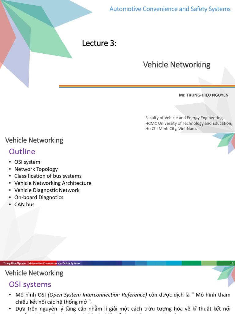 Lecture 3 Vehicle Networking and Diagnostics | PDF