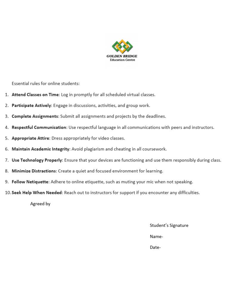 Essential Rules For Online Students | PDF