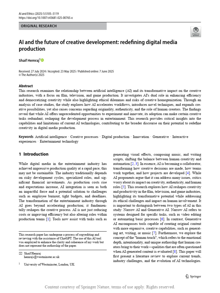 AI's Impact on Creative Industries | PDF | Artificial Intelligence ...