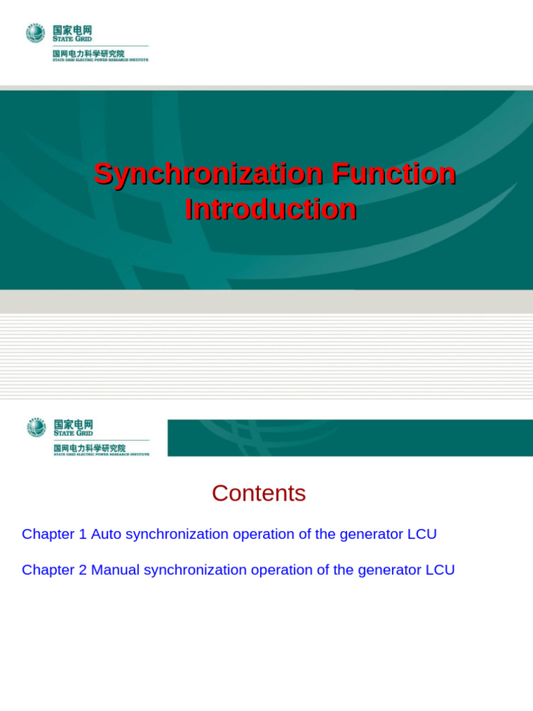 Generator Synchronization Operations Guide | PDF | Electrical Grid ...