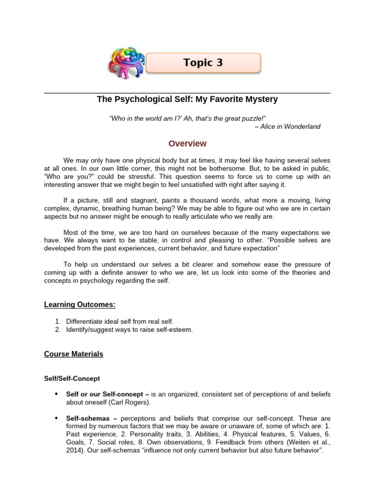 Understanding the Psychological Self | PDF | Self Esteem | Self Concept