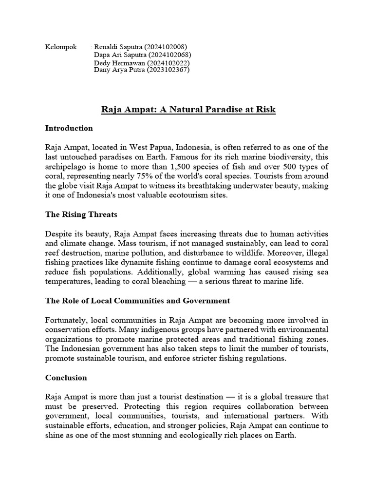 Raja Ampat Paper With Identity | PDF