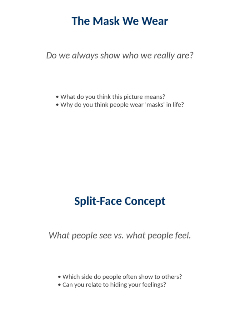 The Masks We Wear: Identity and Emotion | PDF
