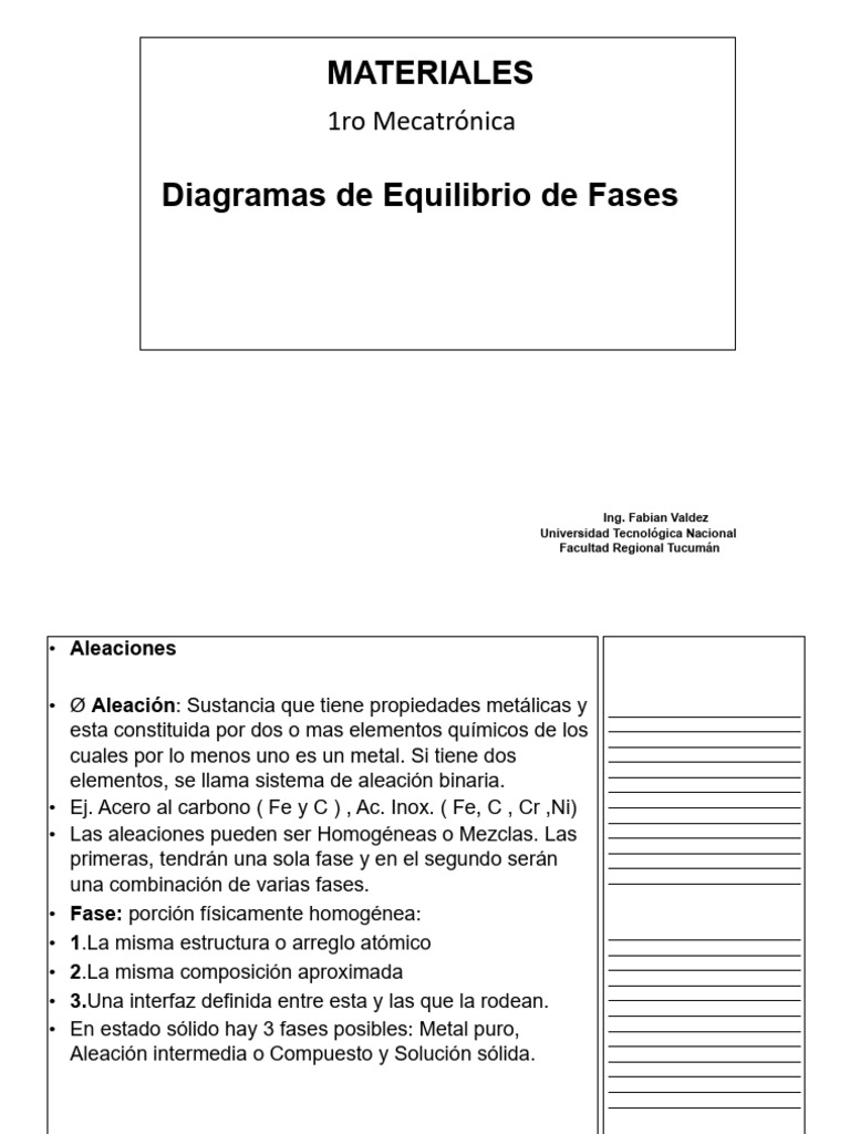 Diagramas de Equilibrio de Fases en Aleaciones | PDF | Solubilidad ...