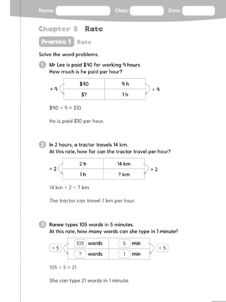 8.rates Practice Book Ans | PDF