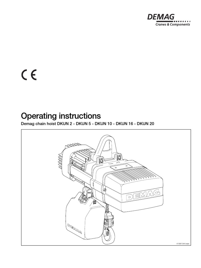 Demag DKUN Hoist Operating Manual Electrician Safety