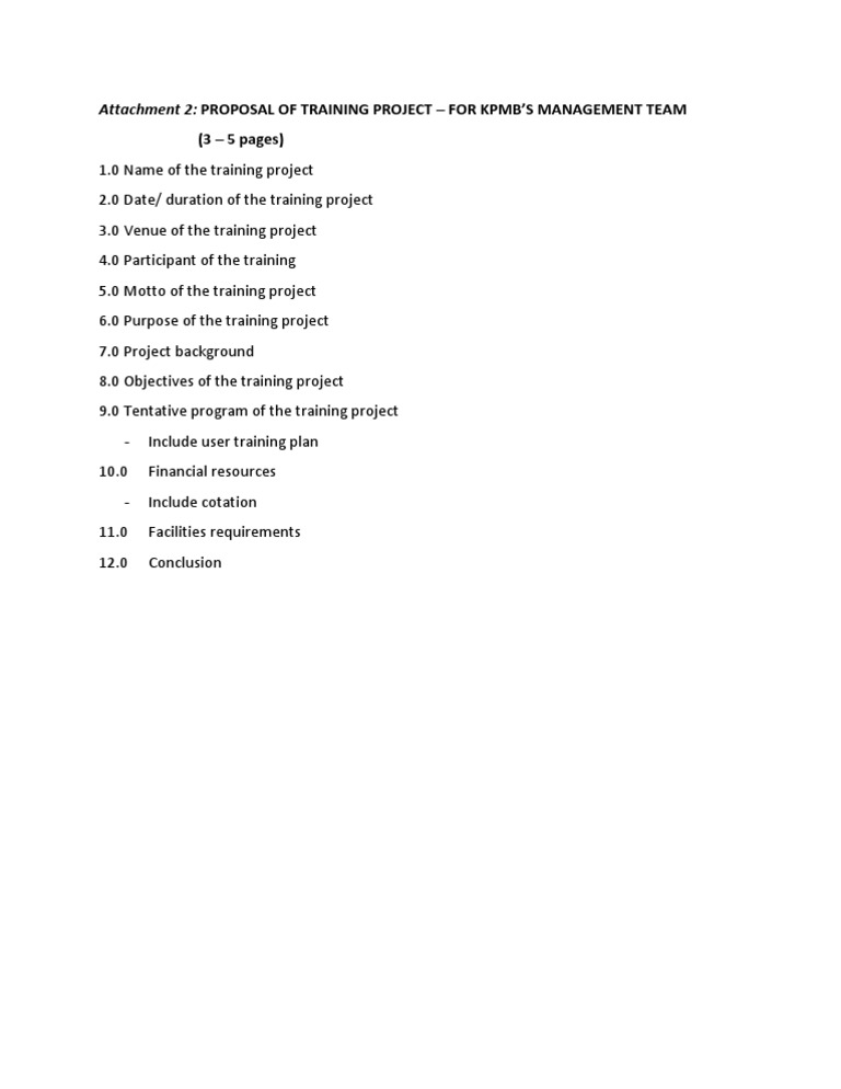 Proposal of Training Project | PDF