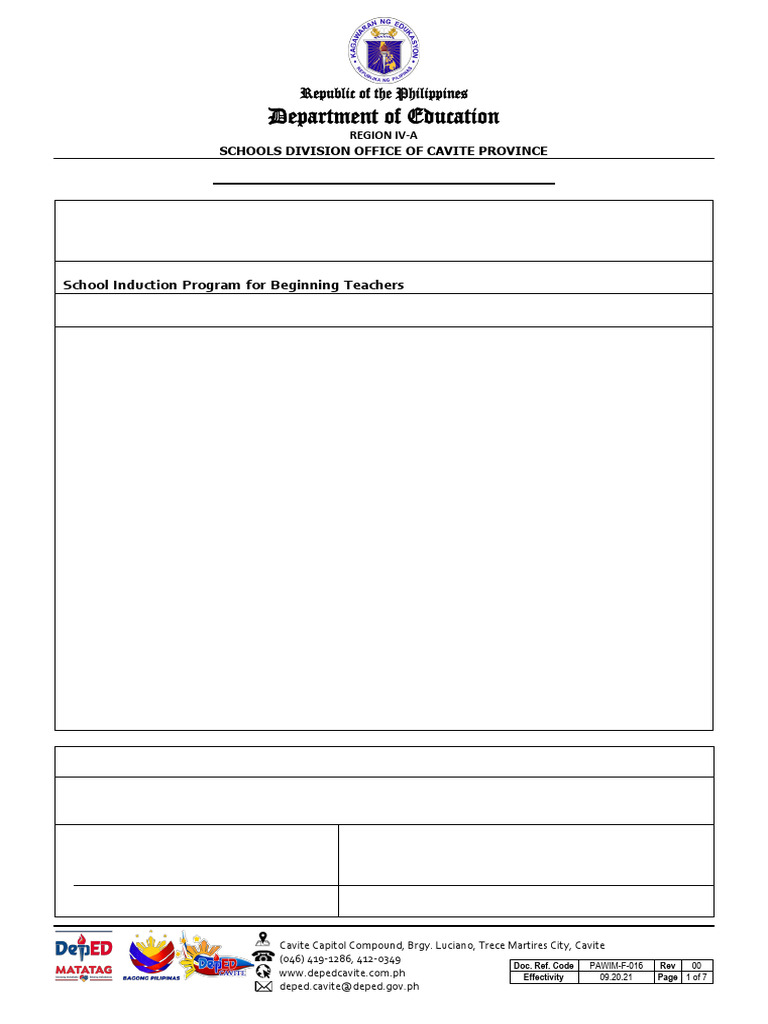 Induction Program for New Teachers | PDF | Teachers | Learning
