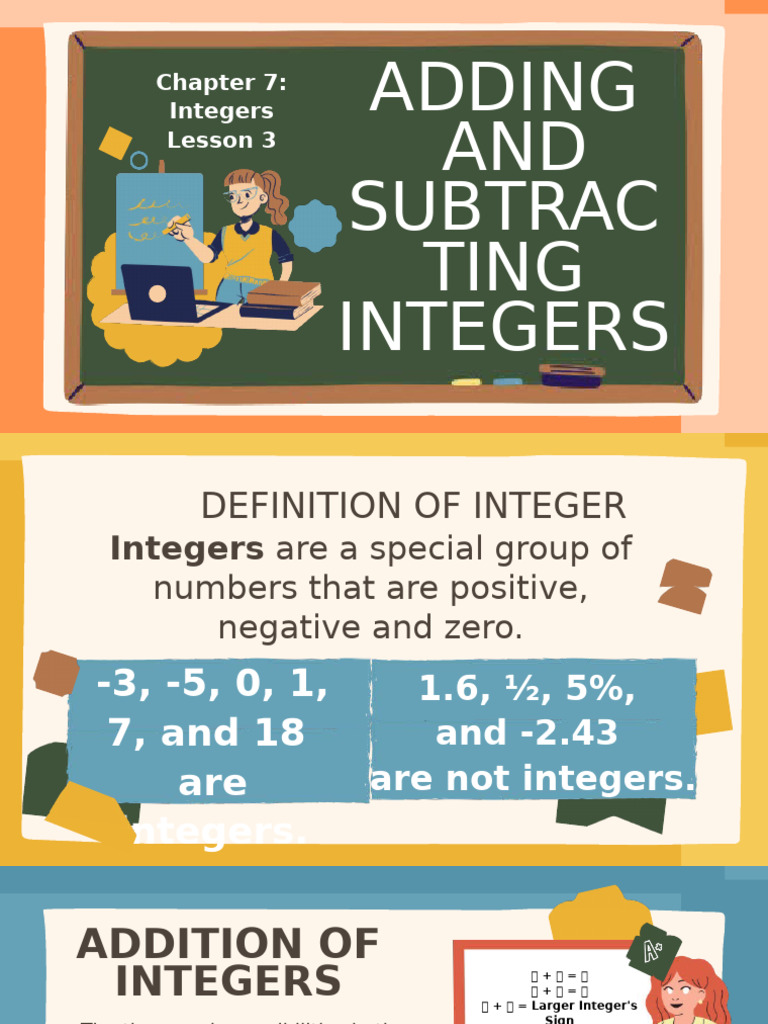 Adding and Subtracting Integers Guide | PDF