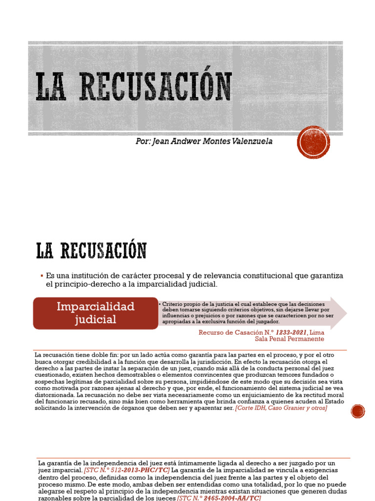 La Recusación | PDF | Parentesco | Juez