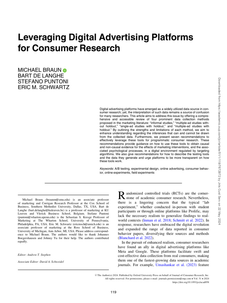 Digital Advertising Methods for Research | PDF | Extraversion And ...