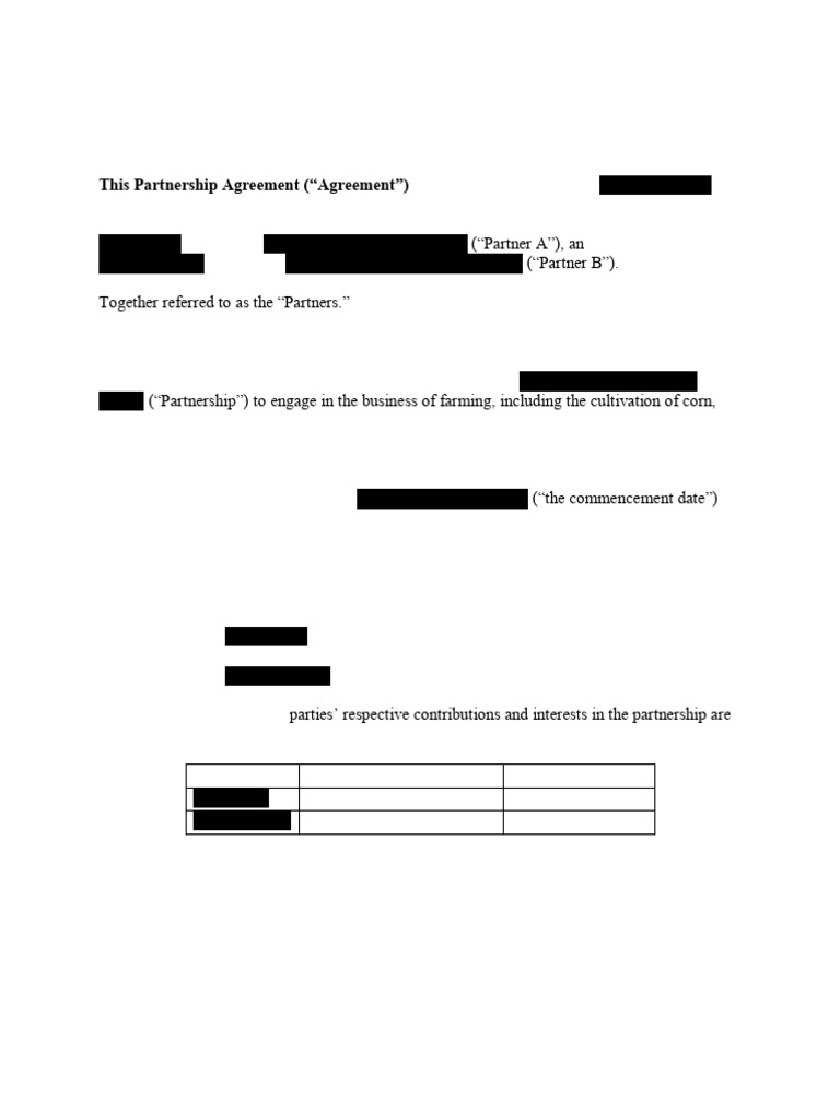 Farm Partnership Agreement Details | PDF | Transaction Account | Overdraft