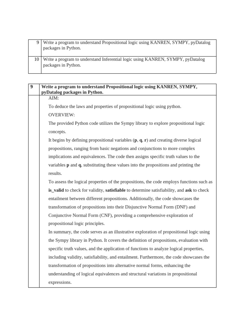 Propositional Logic in Python with Sympy | PDF | Logic | Formalism ...