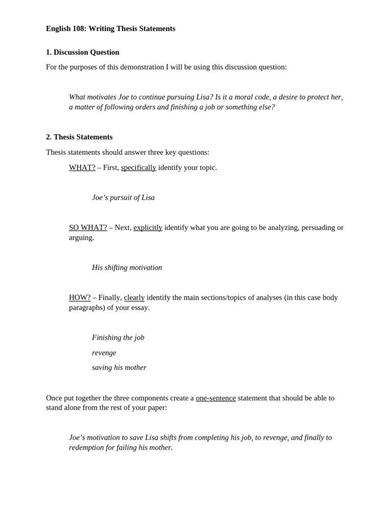 Week 8 - Thesis Statements | PDF | Essays | Motivation