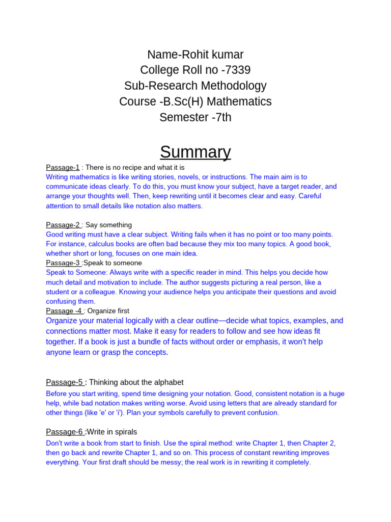 Effective Mathematical Writing Tips | PDF | Mathematics | Thought