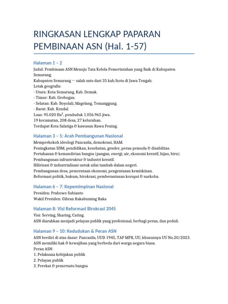 Pembinaan ASN untuk Good Governance Semarang | PDF