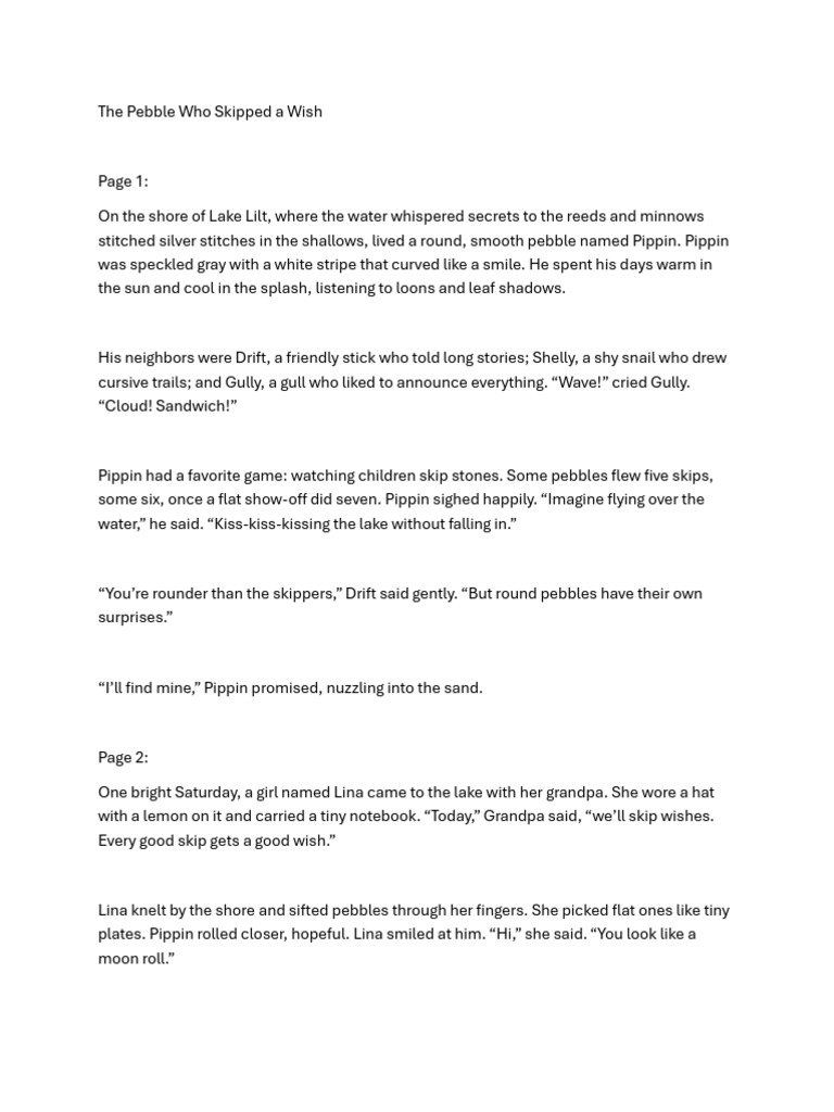 Pippin the Pebble's Wish Adventure | PDF