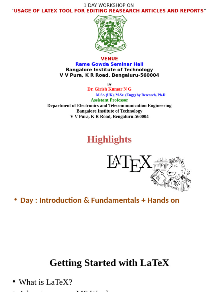 LaTeX Workshop for Research Writing | PDF | Text