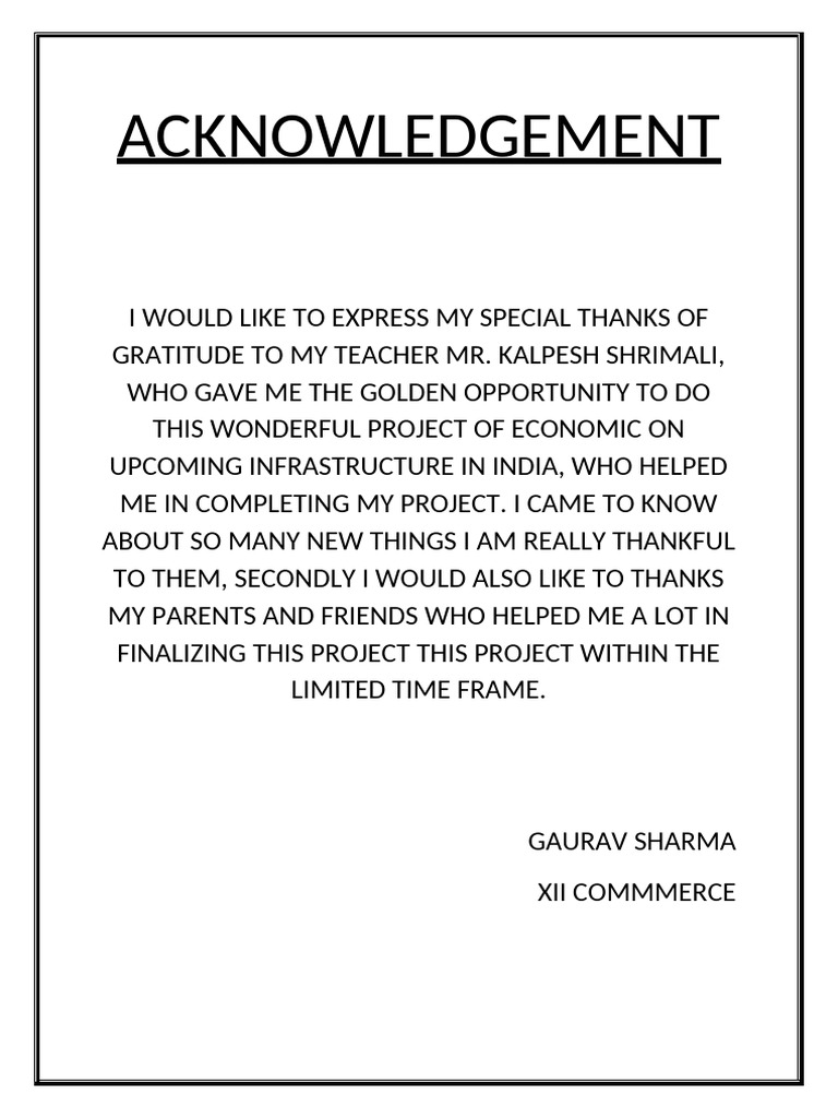 Acknowledgement | PDF