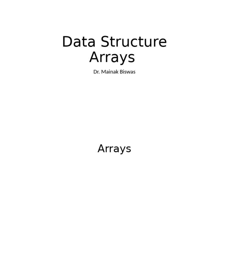 DS M1 L3 Arrays | PDF
