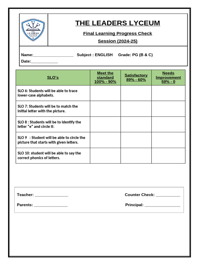 PG Final Assessment Updated B and C | PDF