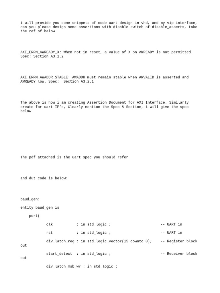 UART VHDL Assertions Design Guide | PDF | Computer Data | Computing