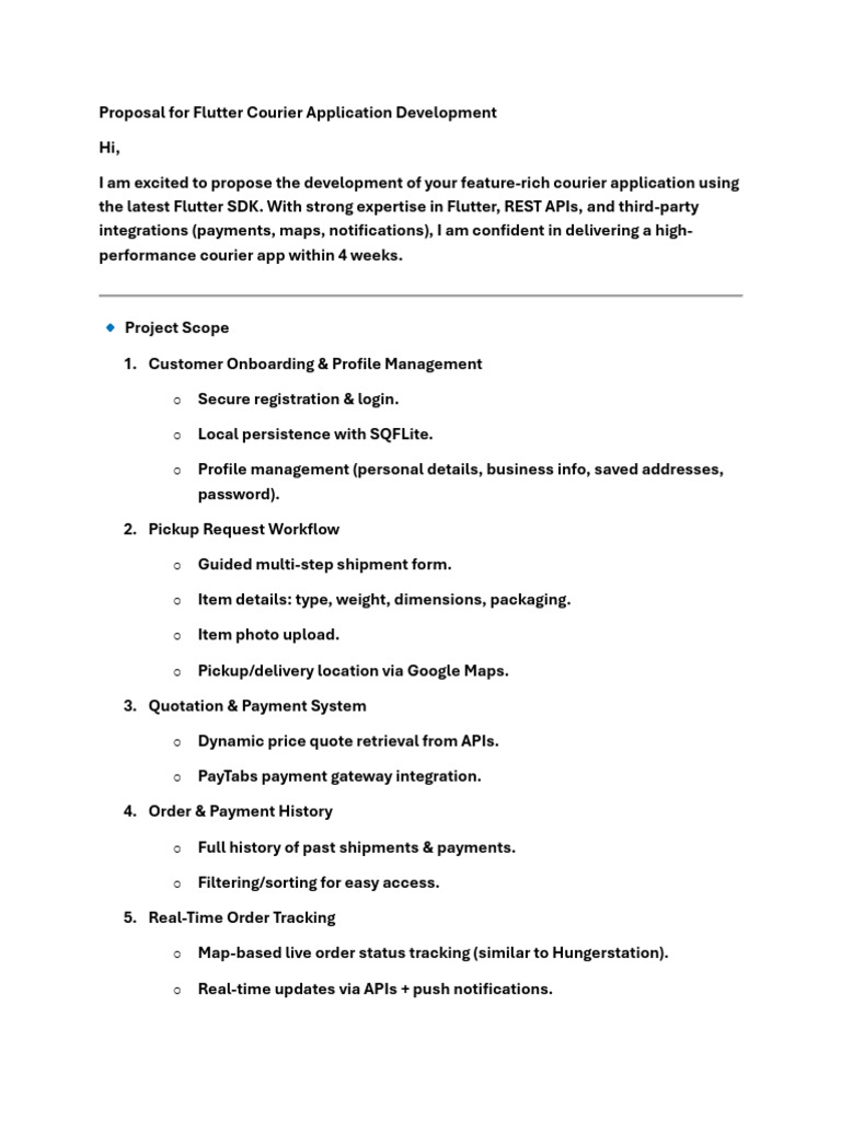 Flutter Courier Application Developmt | PDF | Computing | Software