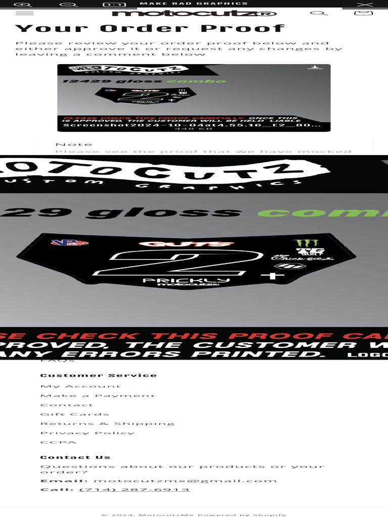 Your Order Proof - MotocutzMX | PDF