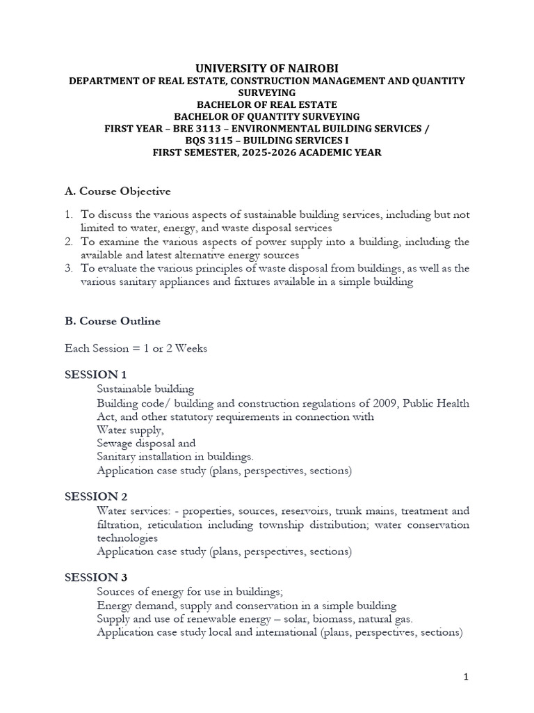 Environmental Building Services Course | PDF | Green Building | Waste ...