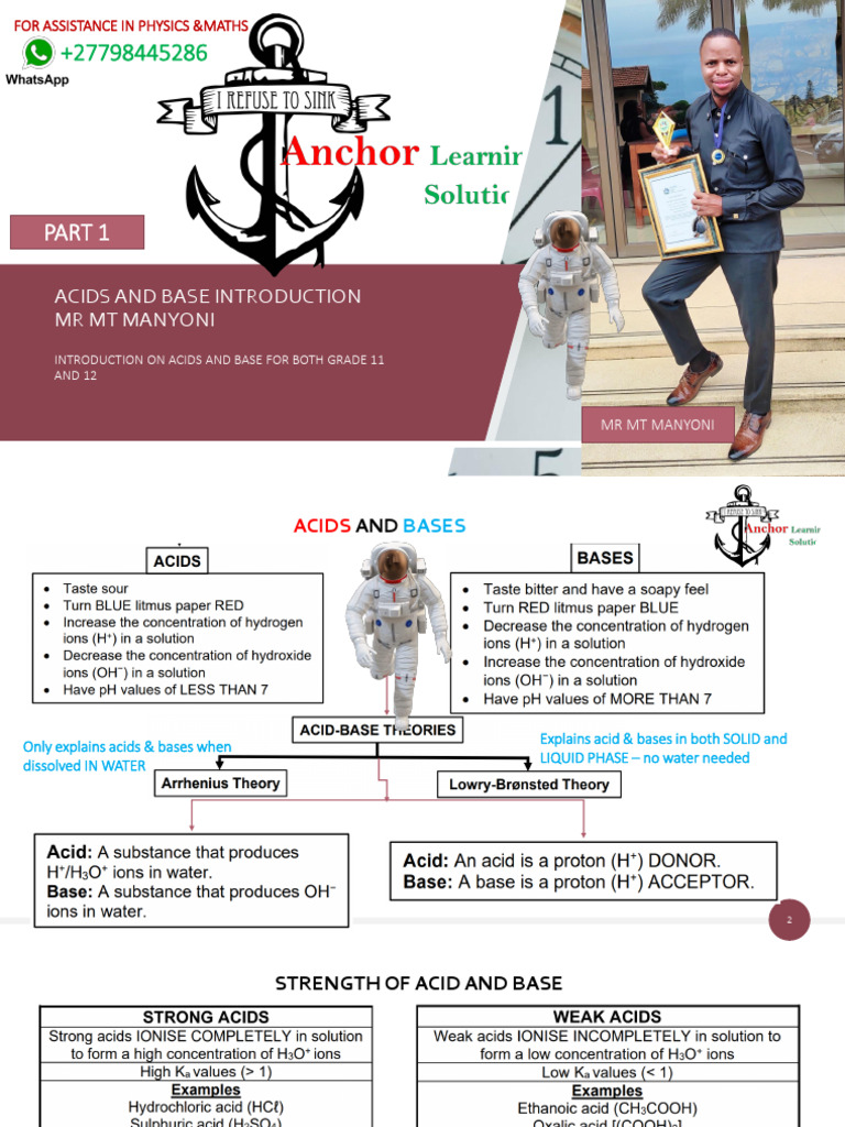 Acids and Bases: Grade 11 & 12 Guide | PDF | Acid | Ph