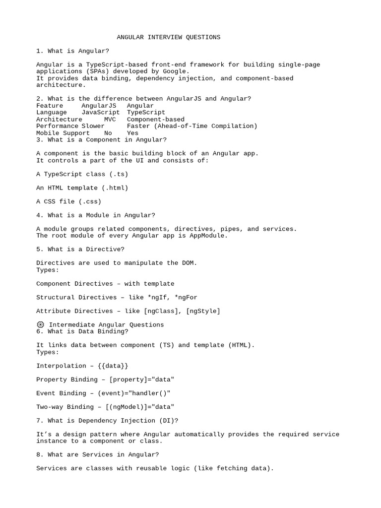 Angular Interview Questions Styl | PDF | Angular Js | Software