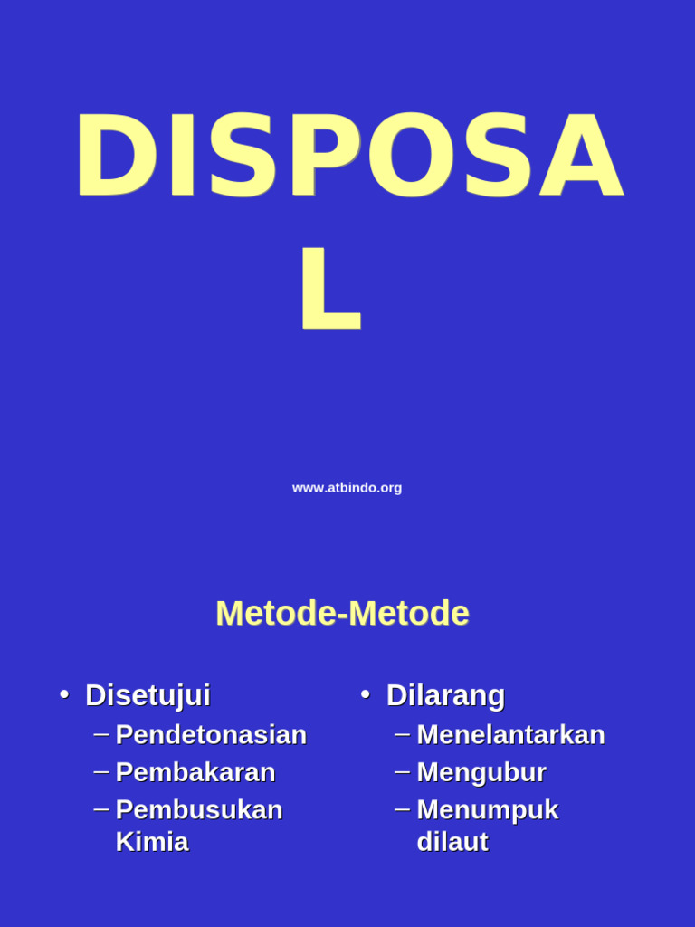Metode Disposa Bahan Peledak dan Keselamatan | PDF