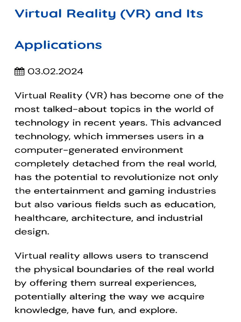ARVR Unit 3 | PDF