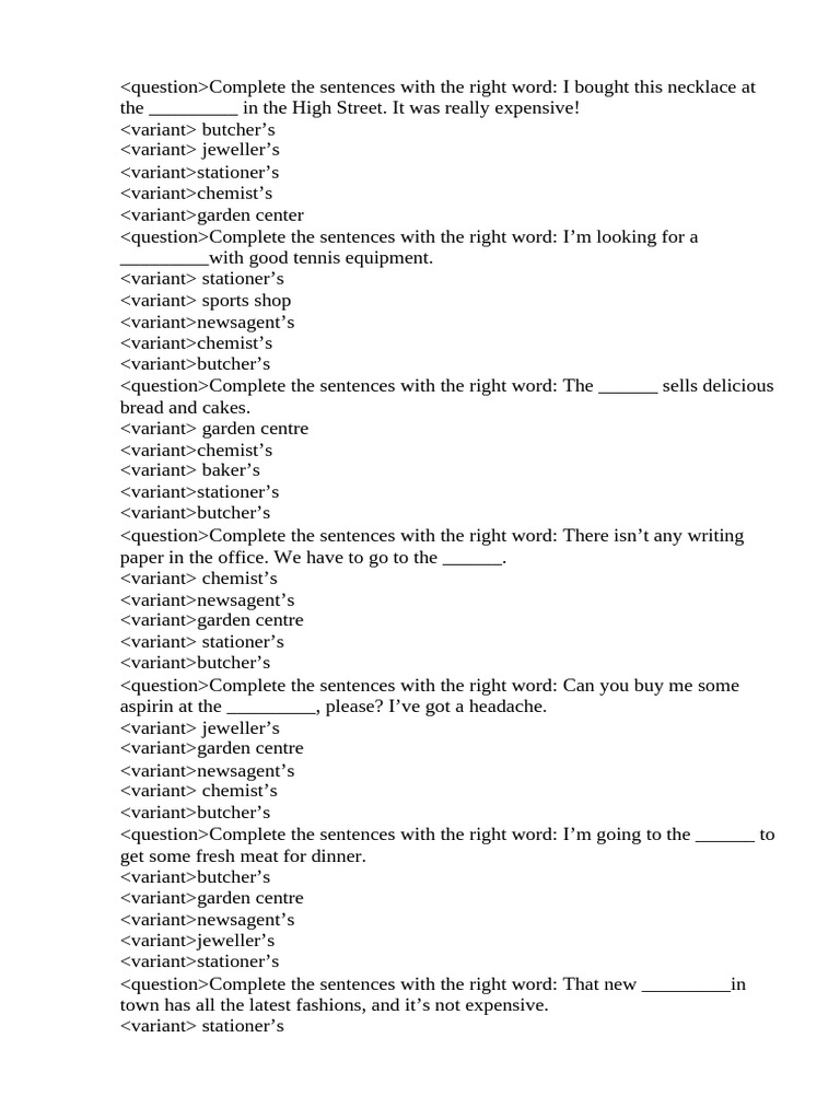 Vocabulary and Sentence Completion Exercises | PDF | Track And Field ...