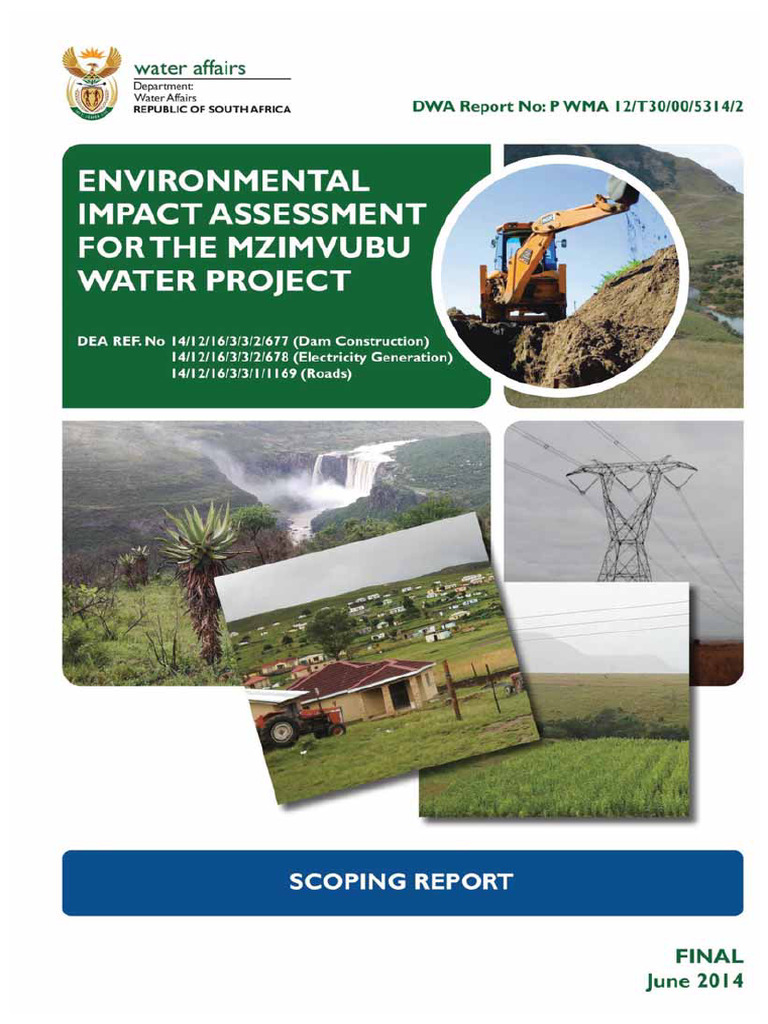 Mzimvubu Water Project EIA Scoping Report | PDF | Environmental Impact ...