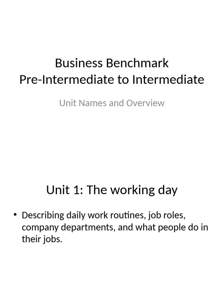 Business Benchmark Units | PDF | Recruitment | Business
