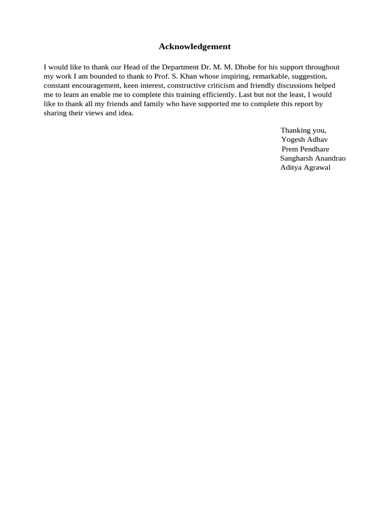 Acknowledgement | PDF