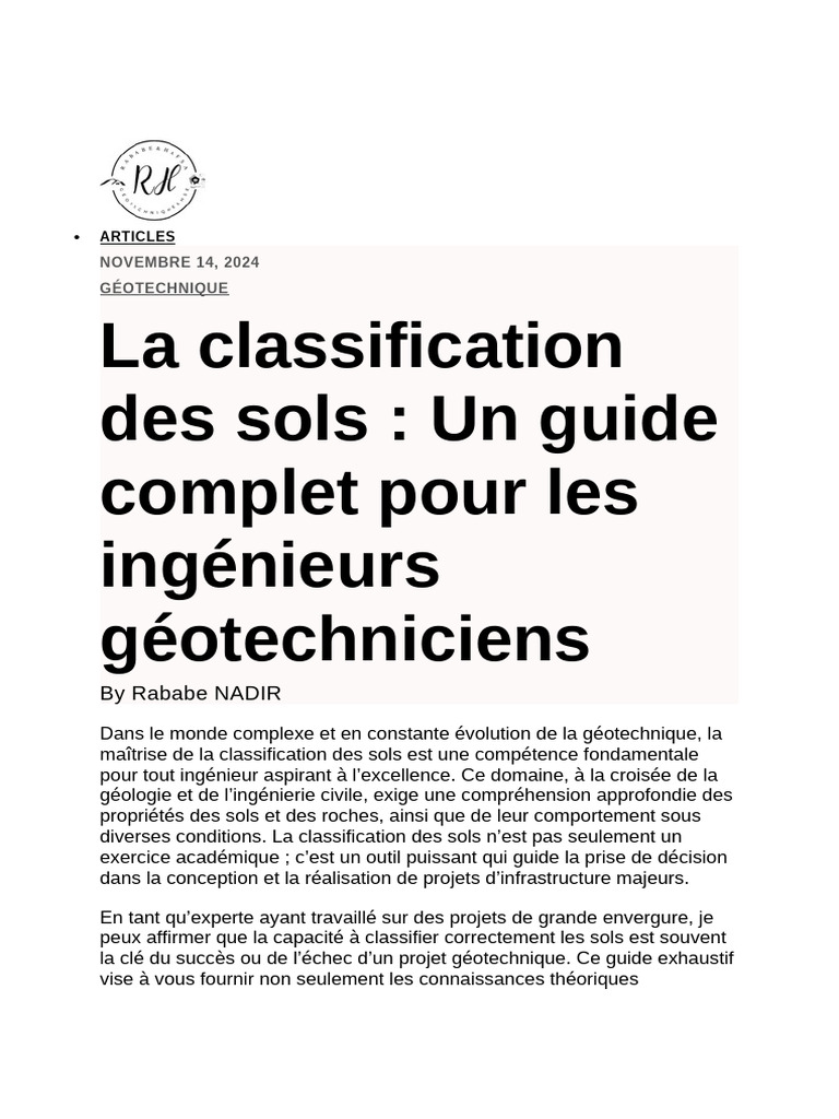 Guide complet sur la classification des sols | PDF | Limon | Porosité