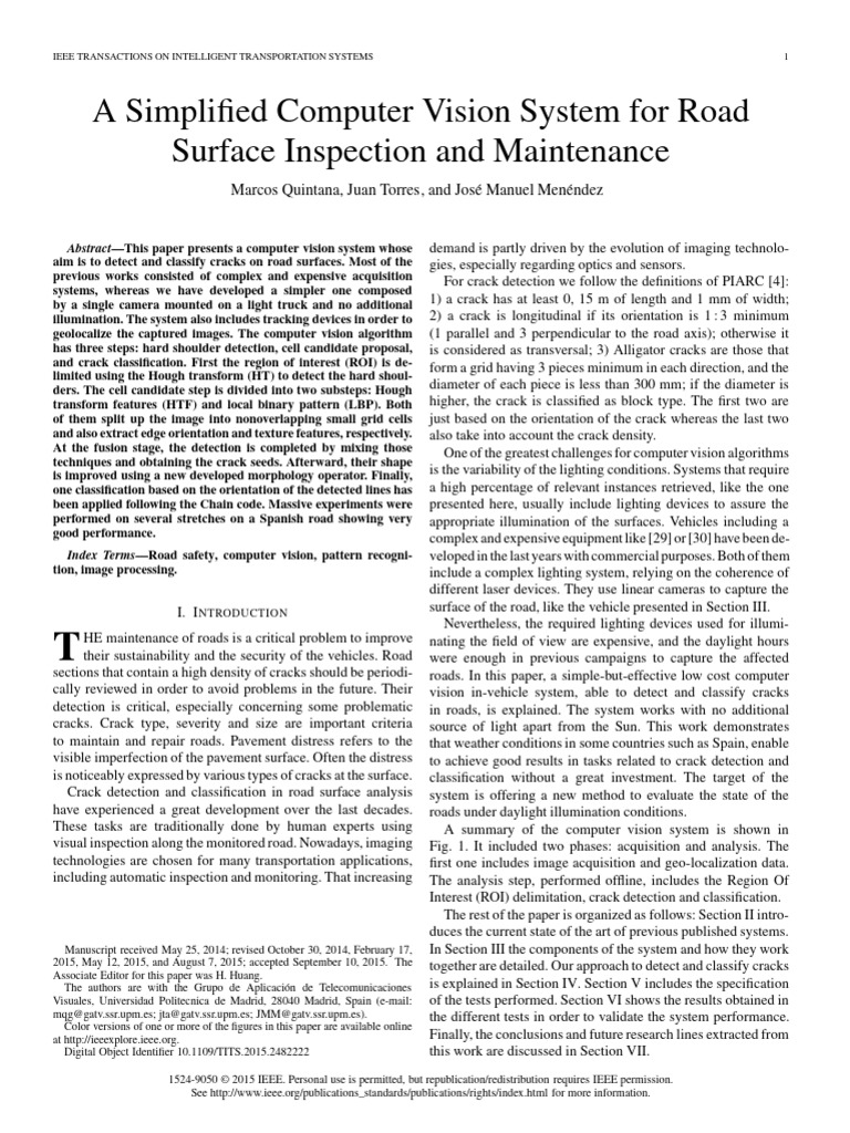 Simplified Road Crack Detection System | PDF | Computer Vision ...