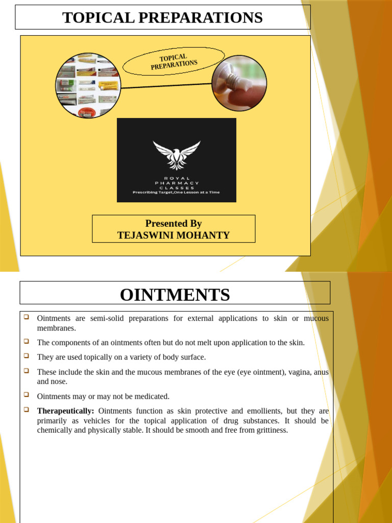 Topical Preparations: Ointments, Creams, Gels | PDF | Topical ...