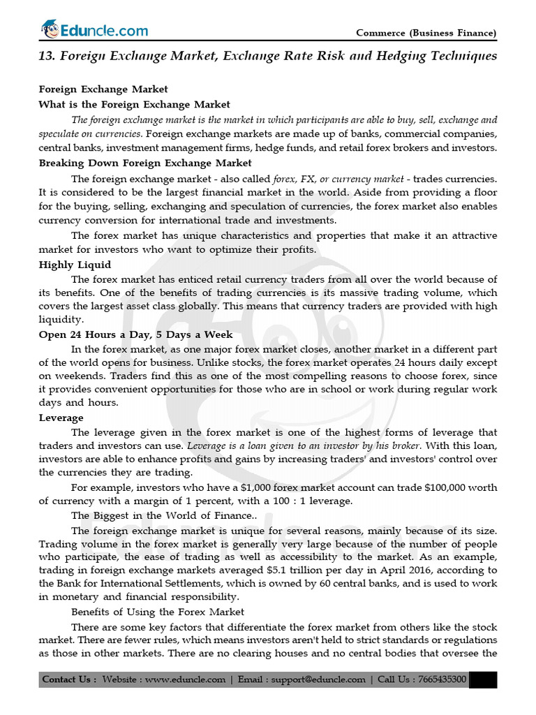 Understanding Forex Market & Risk Management | PDF | Foreign Exchange ...