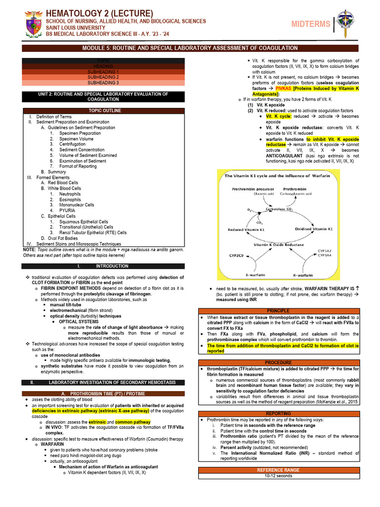 Coagulation Laboratory Assessment Guide | PDF | Coagulation | Tissue ...